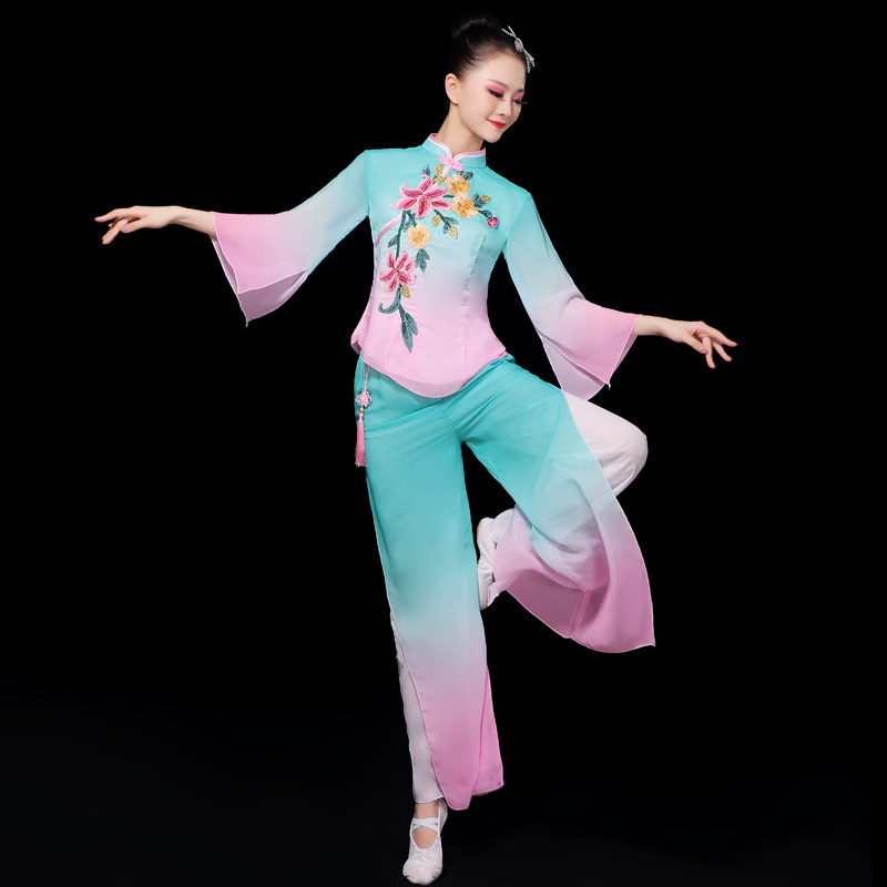 新款古典舞女飘逸中国风秧歌服 悦芷妍民族服装/舞台装