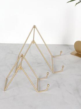 装饰摆件陶瓷盘子支架展示架钟表托架挂盘相框托赏盘铁艺支撑架子