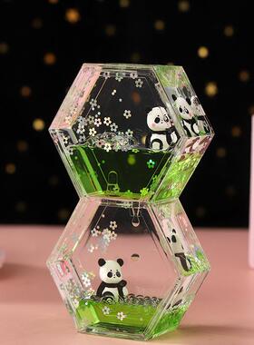 高品质可爱油漏桌面摆件玩具生日礼物滴油减压液体沙漏计时器儿童