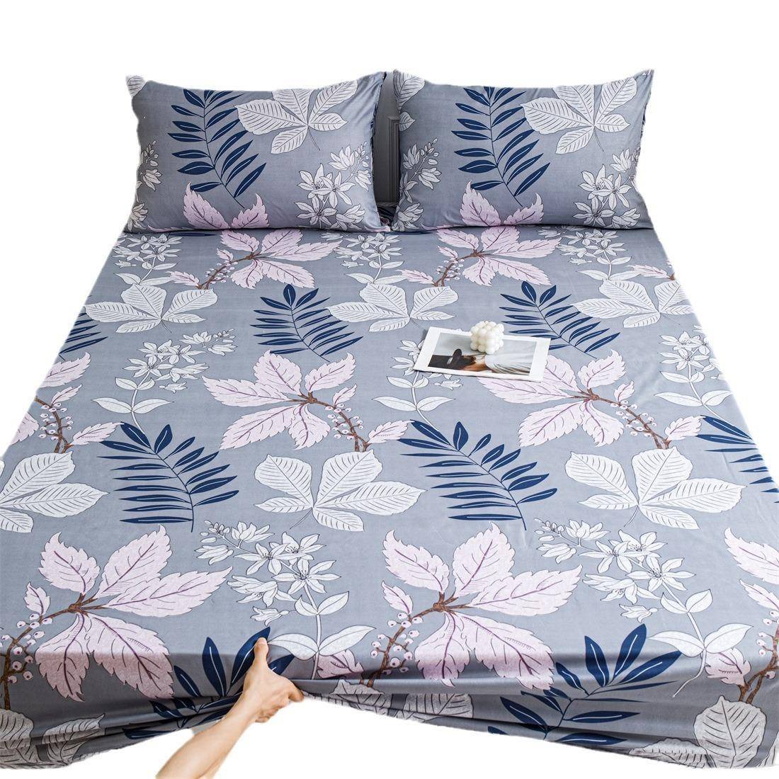 Bed sheet pillowcase bedding 花卉床笠枕套床上用品罩床保护套 - 图3