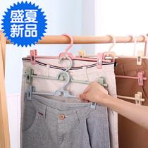 Trouser rack No-dent multifunction clip Home rack I tape containing multilayer lingerie skirt u pants hanging clothes hanger pants