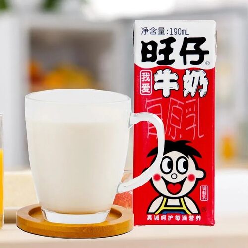 旺旺旺仔牛奶复原乳盒装190ml*12盒整箱儿童成长营养牛奶 - 图0