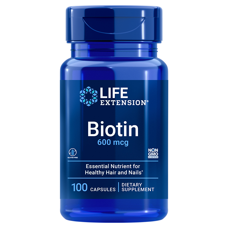 LifeExtension海外旗舰店生物素biotin维生素h生发防脱发掉发维生素B6B7H少白头生发灵浓0
