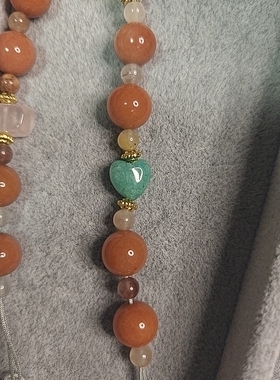 天然水晶多宝手链粉晶天河石萤石阿拉善手机链包链