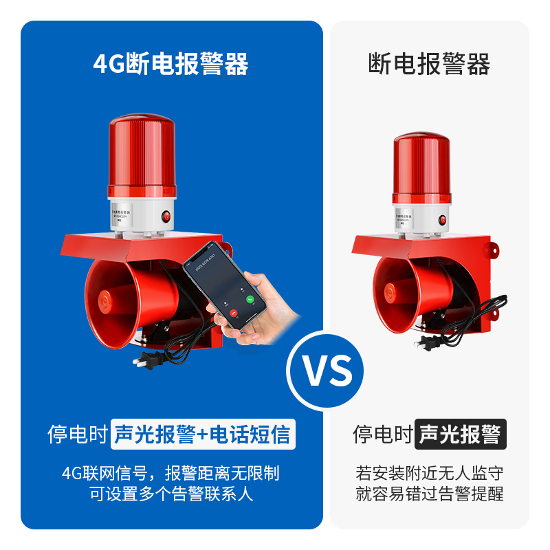 停电报警器养殖场380V三相四线缺相声光提醒通知喇叭220V断电告警 - 图2