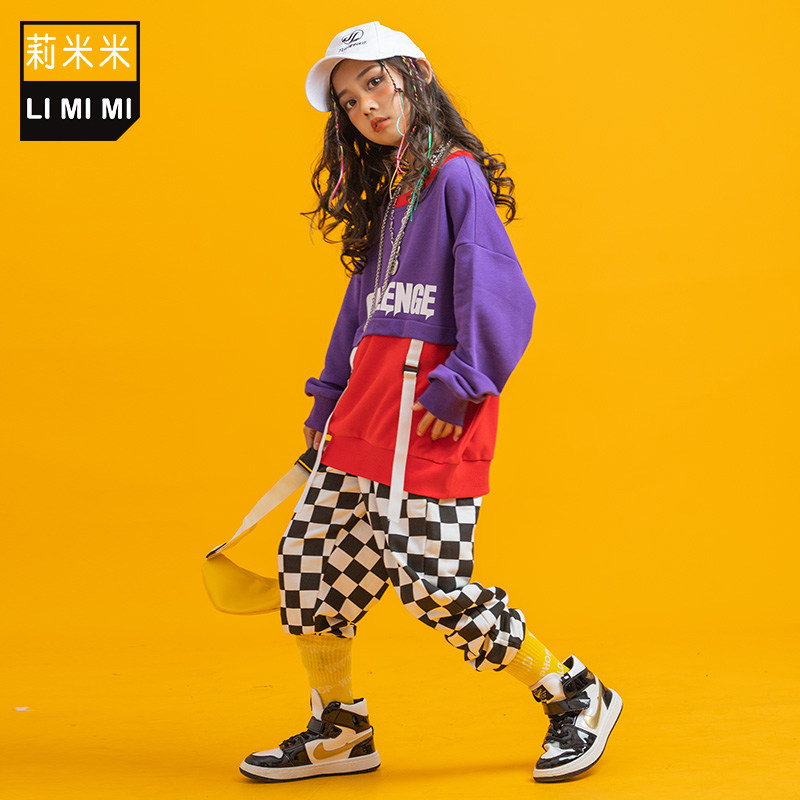 女童嘻哈走秀潮服秋儿童帅气卫衣 莉米米儿童演出服
