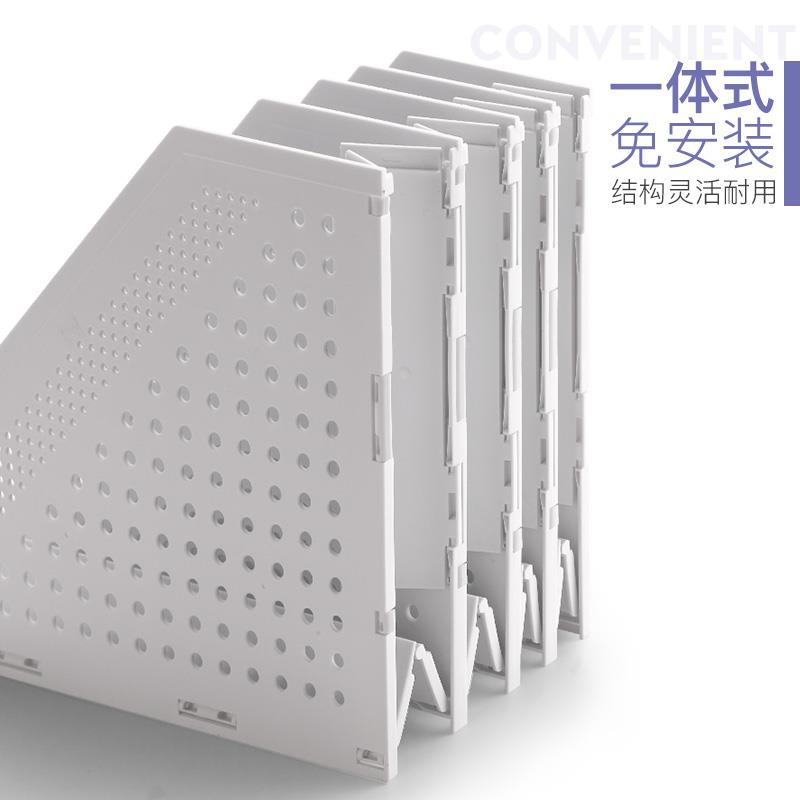 得力A4折叠书架桌面立式文件夹伸缩书立整理收纳盒文件框篮办公室用品置物架子课桌档案资料分隔筐格栏神器 - 图1