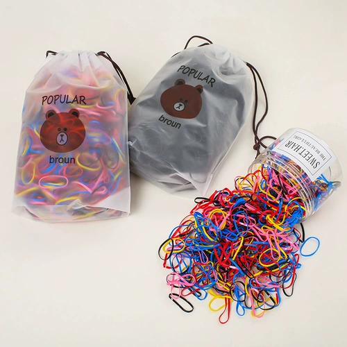 Детская одноразовая безвредная черная резинка для волос, не повреждает волосы