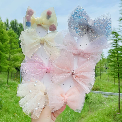 Детская заколка для волос с бантиком, шпильки для волос, детский аксессуар для волос, милая заколка-крабик для принцессы