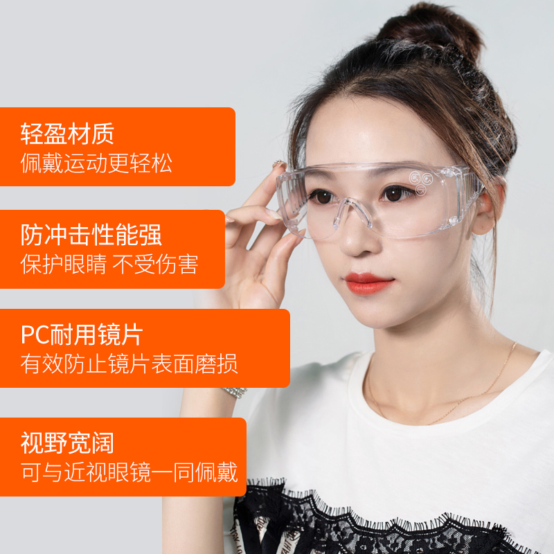 Goggles are dust-proof, antifogging and breathable. Goggles are antifoam and transparent. They can be worn by men and women with myopia