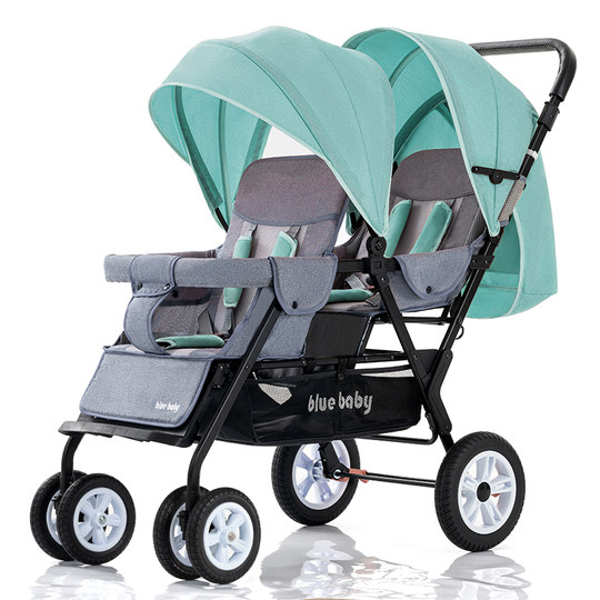 Shubei love twin stroller can sit and lie down foldable