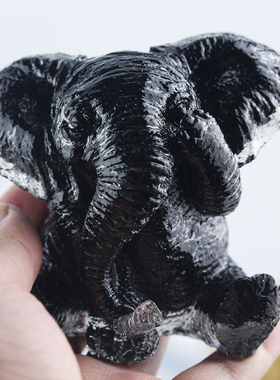 天然水晶碎石滴胶动物小熊半宝石