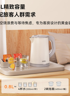 智博客房专用热水壶0.8L小型