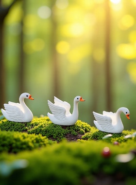 无聊了摆个白天鹅仿真公仔摆件