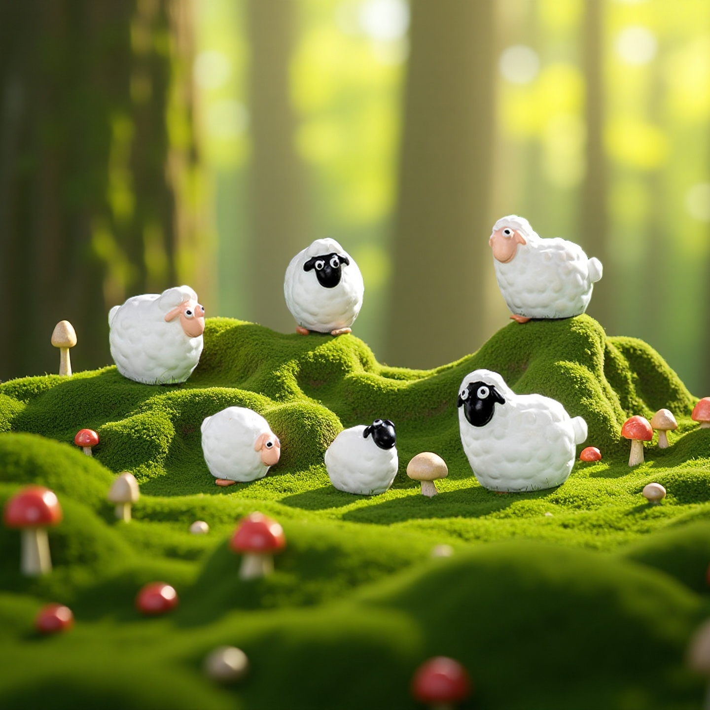 创意卡通可爱绵羊桌面小摆件家居装饰品办公室工位苔藓盆栽微景观,淘宝优惠券,粉丝福利购,淘宝优惠卷