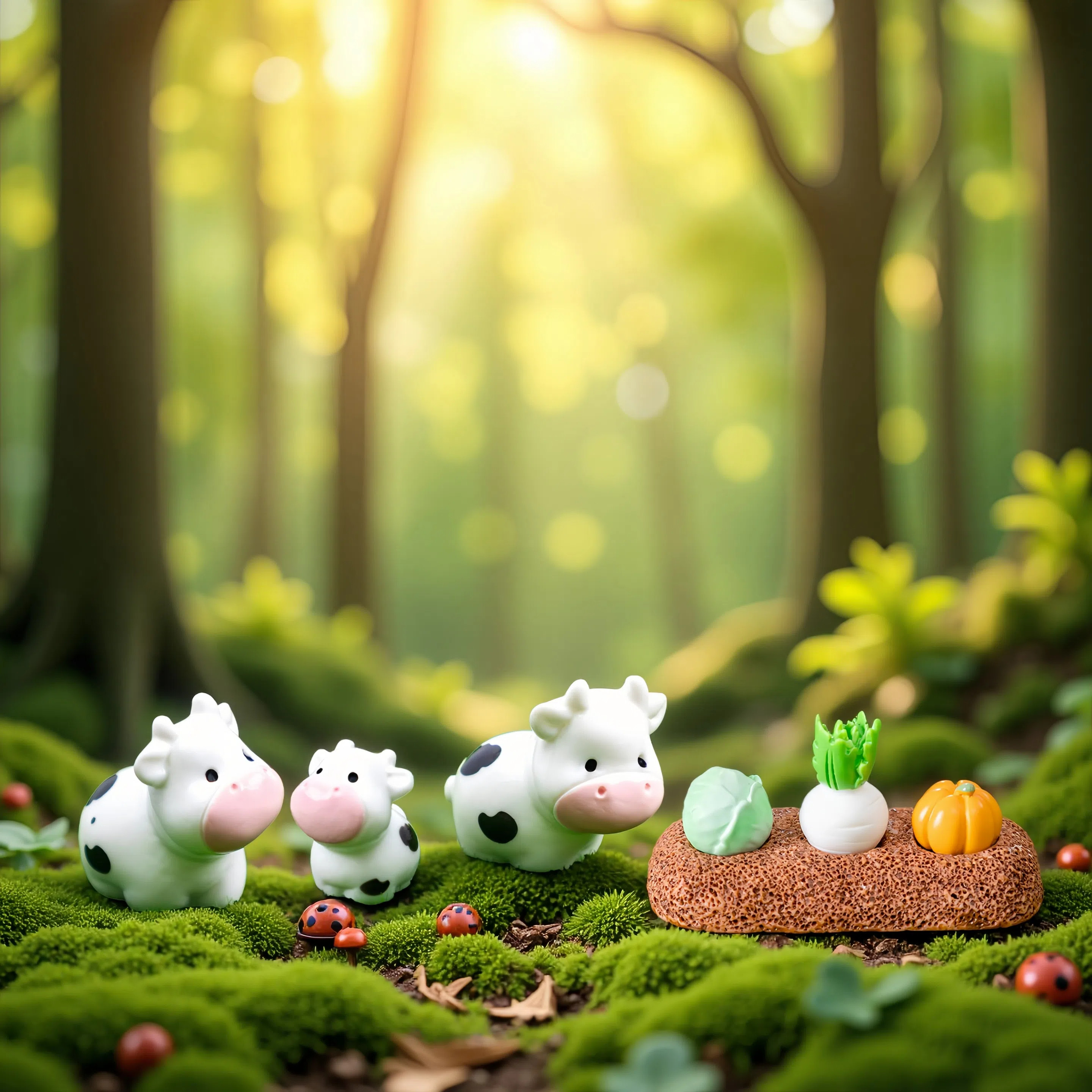 苔藓微景观DIY装饰品盆景花盆可爱一群小奶牛生态瓶造景小摆件,淘宝优惠券,粉丝福利购,淘宝优惠卷