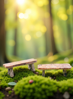 苔藓微景观多肉盆景迷你长凳摆件