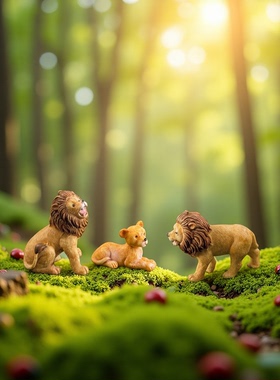 创意苔藓造景微景观狮子仿真摆件