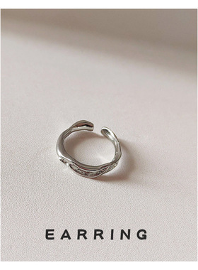 日系coopkoop不规则开口可调节纹理戒指女ins 冷淡风年新款指环