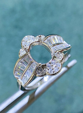 日系coopkoop三新款戒指托空托s925银活口戒托女双色椭圆6*8mm