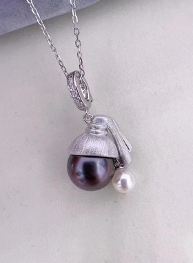 日系coopkoopdiy配件 s925银珍珠吊坠扣空托 精工项坠银托可拆卸