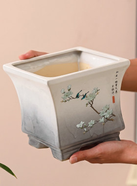 中式方形花盆陶瓷家用客厅