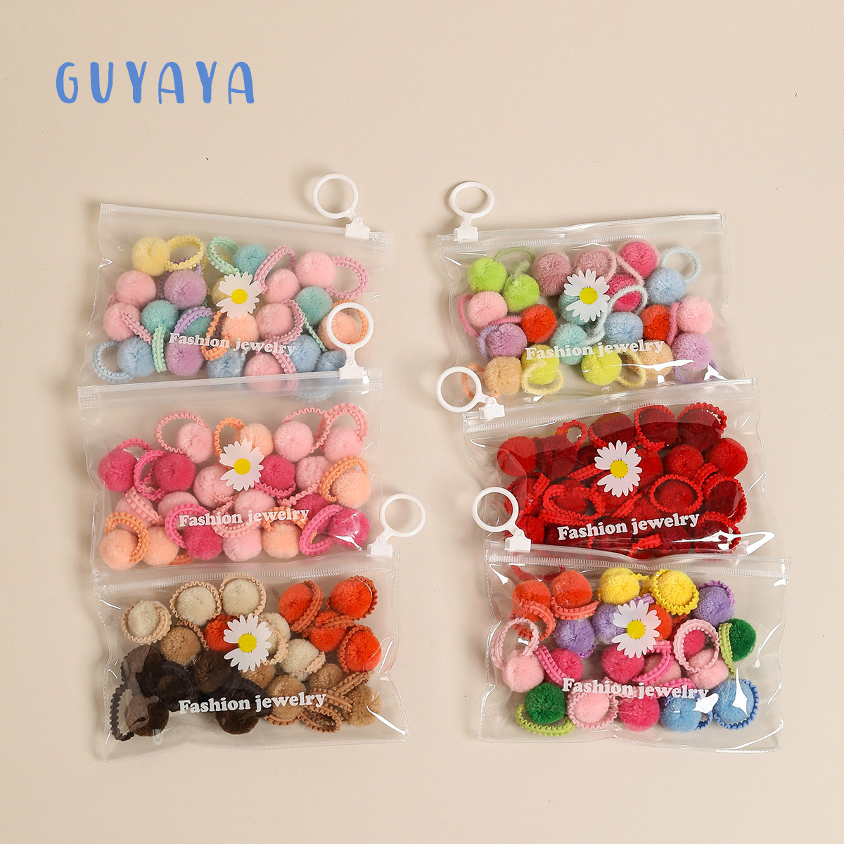 儿童可爱小毛球彩色发圈宝宝扎小揪揪橡皮筋小女孩扎辫子拇指发绳,淘宝优惠券,粉丝福利购,淘宝优惠卷