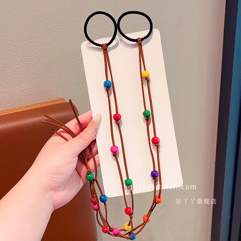 儿童民族风发饰编发彩珠发带女孩子漂亮发绳宝宝扎头发皮筋不伤发,淘宝优惠券,粉丝福利购,淘宝优惠卷