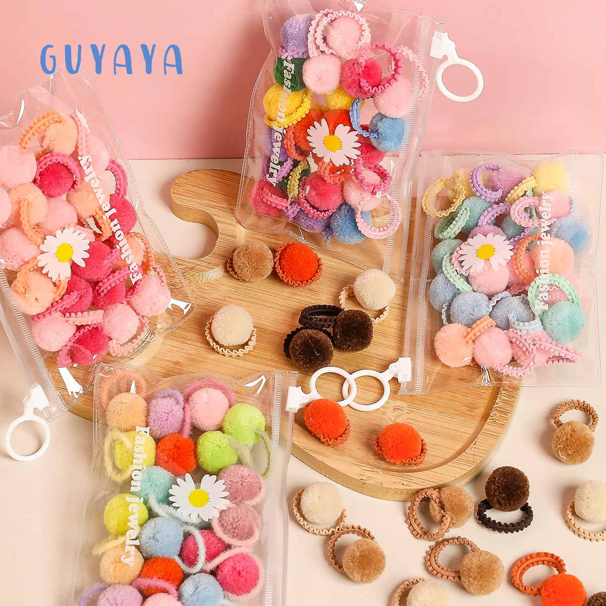 儿童可爱小毛球彩色发圈宝宝扎小揪揪橡皮筋小女孩扎辫子拇指发绳,淘宝优惠券,粉丝福利购,淘宝优惠卷