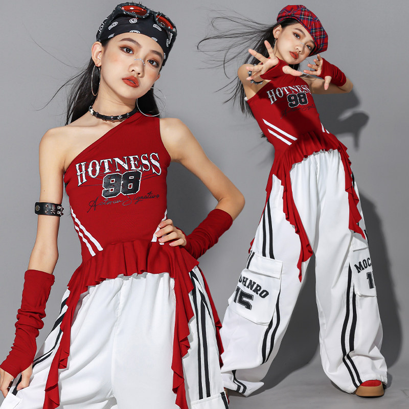 女 童jazz背心爵士舞演出服少儿练功服套装儿 童街舞服装女孩裤子,淘宝优惠券,粉丝福利购,淘宝优惠卷