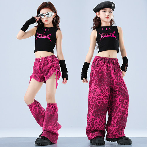 爵士舞服装女 童潮酷时髦儿 童走秀潮服少儿爵士演出服女团jazz套 - 图2
