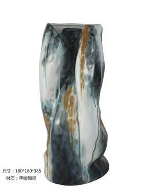 新中式风手绘别墅走廊创意摆件