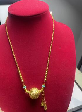 新款龙珠四股编纯手工编织项链绳高端大气情侣项链可调节毛衣链