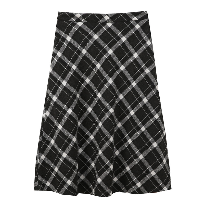 胖莹莹大码女装240斤胖mm秋冬高腰格纹A字复古毛呢格子半身裙女,淘宝优惠券,粉丝福利购,淘宝优惠卷
