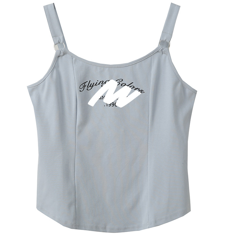 2025夏胖莹莹大码女装辣妹纯欲甜酷风字母U型领吊带显瘦内搭背心,淘宝优惠券,粉丝福利购,淘宝优惠卷