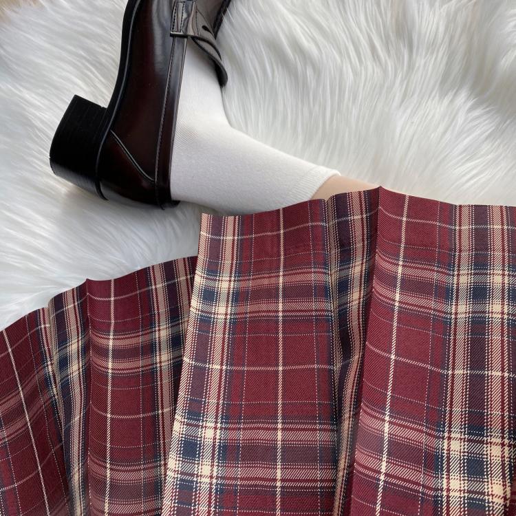 春日部【绛对版】全款预售 原创jk制服正统红色百褶裙学院少女