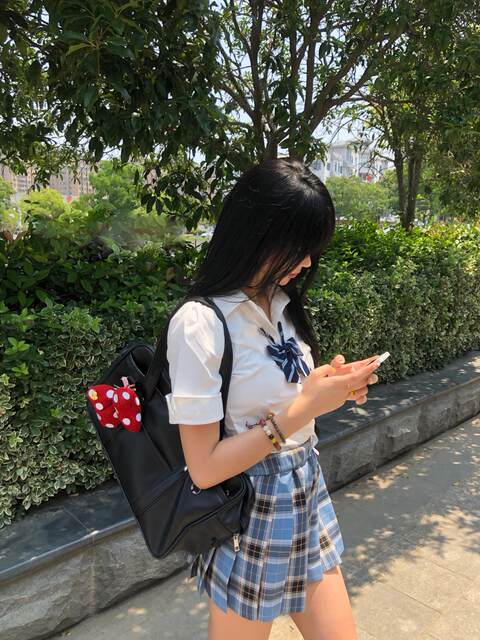 Original blue plaid skirt jk uniform