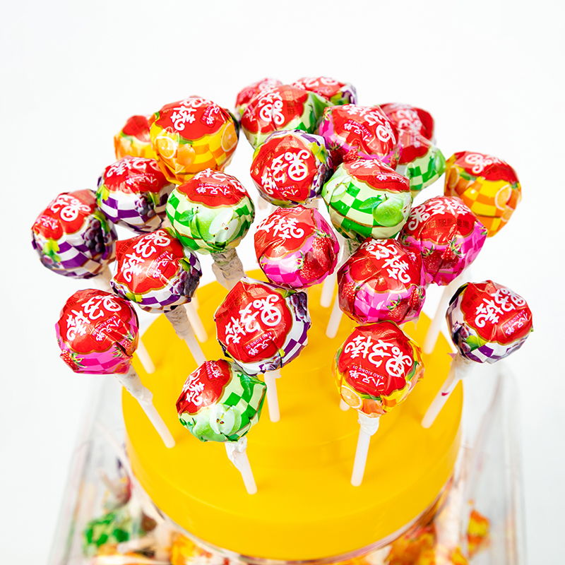 小兄弟旗舰店小兄弟果多棒桶装草莓水果味棒棒糖混合口味糖果整箱发批散装儿童3