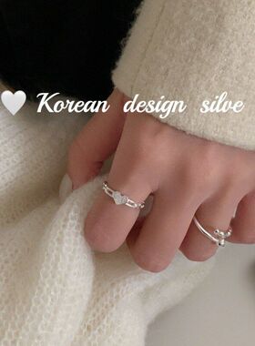 女银饰品感镂空Ins爱心纯银设计