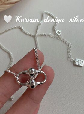 马蹄饰品风韩国小众S925链ins