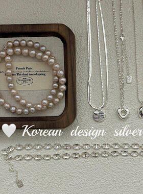 亮银项纯银组合高级爱心S925设计