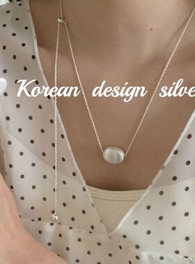 项链新款拉丝2025纯银女新几何