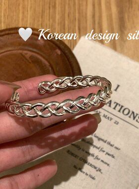 小众银手镯纯拉满S925设计女手环