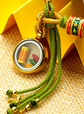 三漫陀藏式五路财神手绳藏式黄财神白财神手链手绘唐卡嘎乌盒挂件