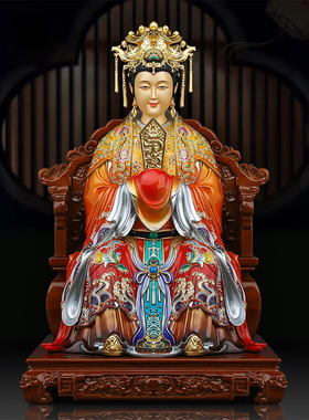 中式铜彩绘泰山奶三霄娘娘琼霄云霄碧霄眼光送子娘娘桌面装饰摆件