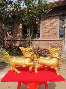 纯铜招财麒麟吉祥物保家宅平安包邮退货包运费