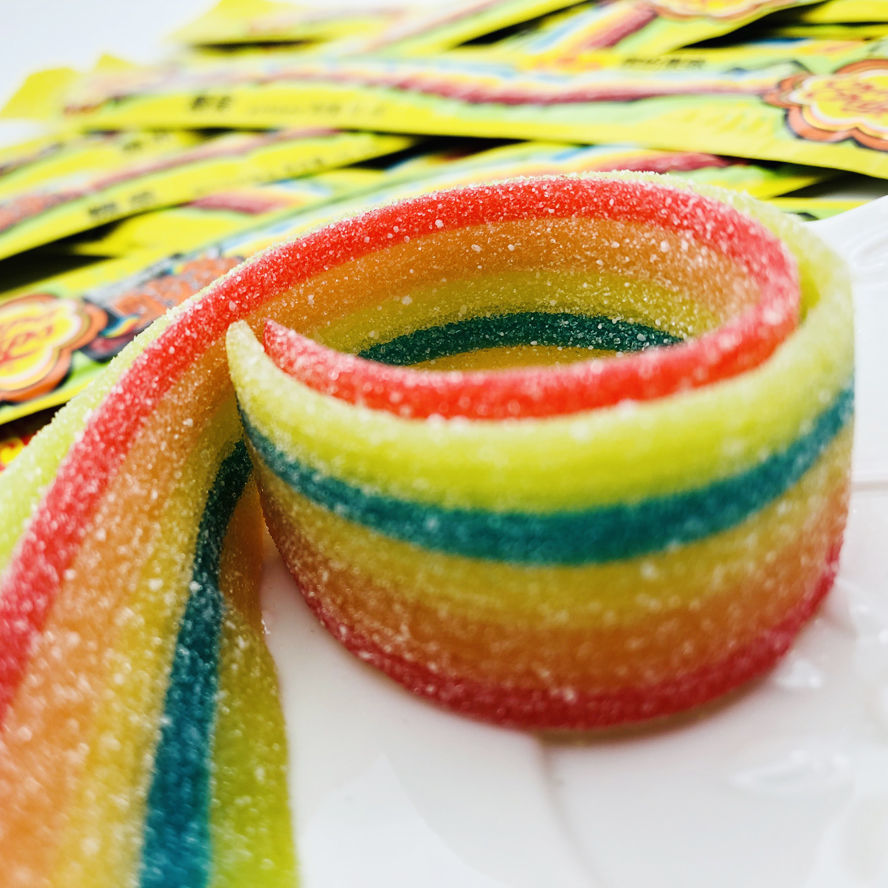 阿尔卑斯珍宝珠酸条糖果酸酸哒彩虹长条果汁橡皮软糖儿童零食糖果 - 图2