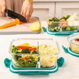 Стеклянная коробка для ланча в микроволновой печи Отопление специальные офисные работники принесите рисовую изоляционную ланч -коробку отделенную чашу для укрытия укрытие