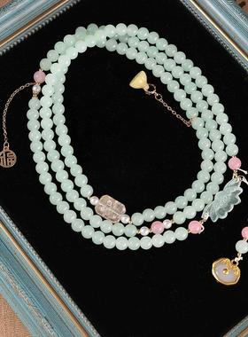 古风汉服浅绿色蝴蝶配饰璎珞斜挎链2024新款新中式汉服项链配饰女