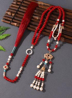 新中式汉服古风流苏项链